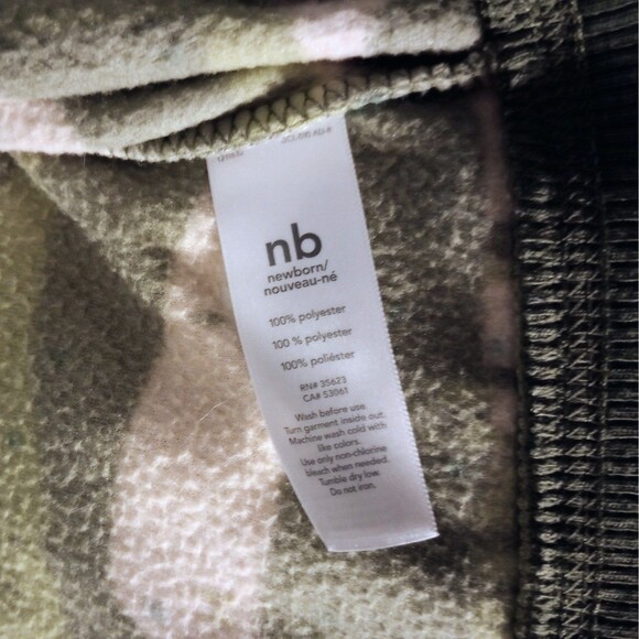 Carter's Army Camo Fleece Hoodie sz NEWBORN Boys - Picture 6 of 6